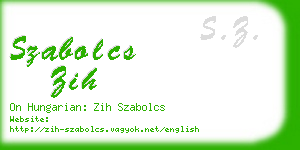 szabolcs zih business card